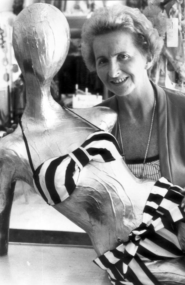 Fashion designer Paula Stafford who introduced bikini to Australia in with bikini-clad mannequin, nicknamed "Bikini Queen of Australia". Picture: Len Drummond