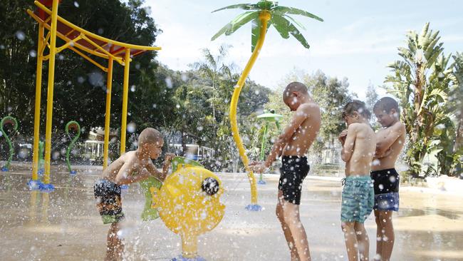 The Lukas brothers (from left) Get 6, Luke 11, David 10 and Zephan 9 also having fun. Picture: David Swift