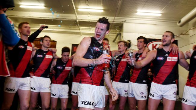 McKenna has come a long way since playing in his first win for the Bombers in 2015. Picture: AAP Images