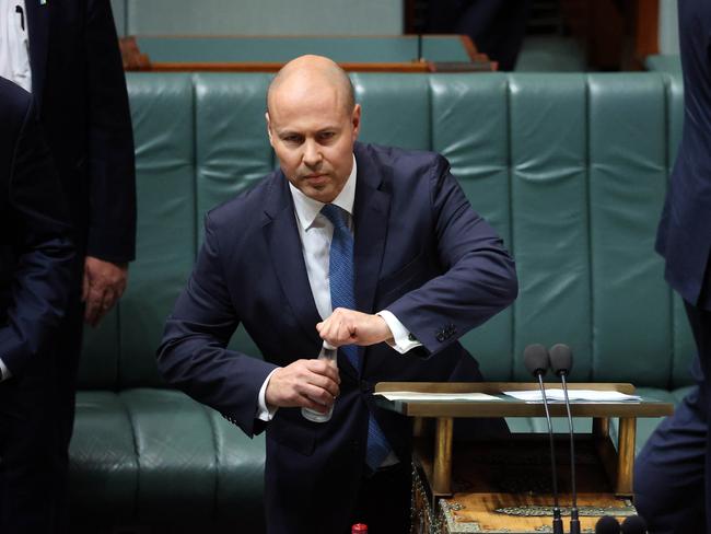 Treasurer Josh Frydenberg delivered his 2022 Budget speech in the House of Representatives in Parliament House in Canberra. Picture: NCA NewsWire / Gary Ramage