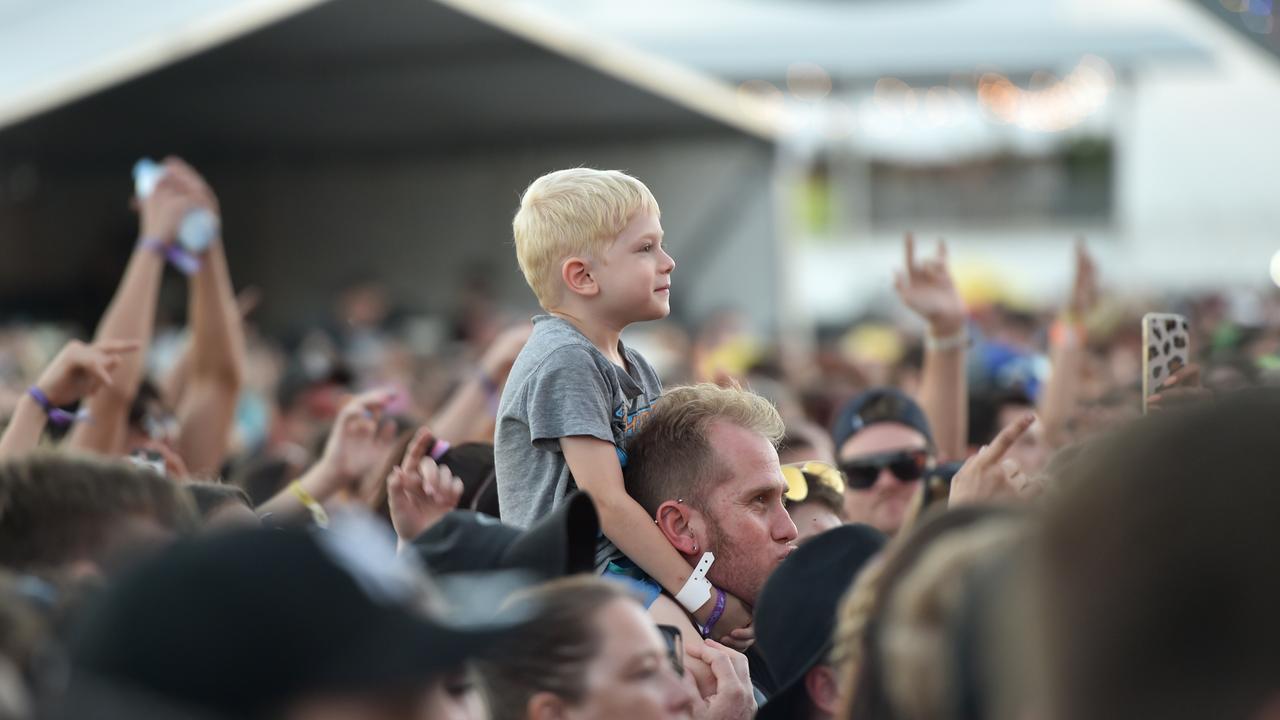 Townsville Groovin the Moo. Part of the crowd in front of the main stage. Picture: Evan Morgan