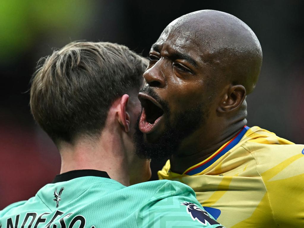 Jean-Philippe Mateta scored twice as Crystal Palace beat Manchester United. Picture: Paul Ellis/AFP