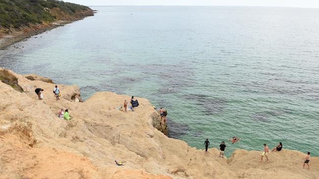 The Pillars is a popular spot for cliff jumpers. Picture: Jason Sammon