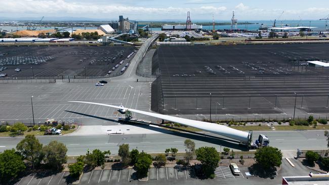 One of the giant blades destined for the wind farm.