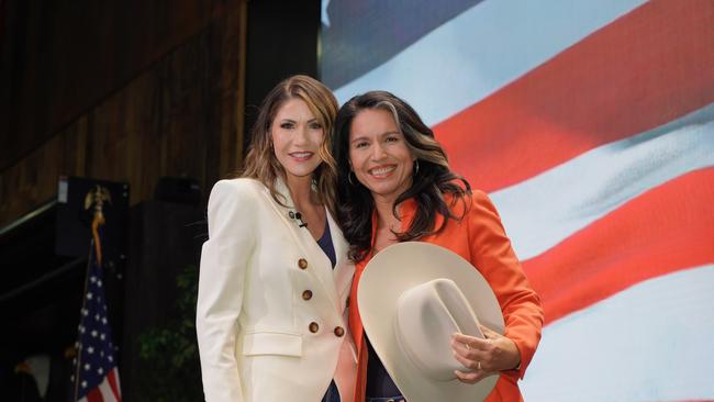 South Dakota's Governor Kristi Noem has been endorsed by Tulsi Gabbard. Picture: Twitter