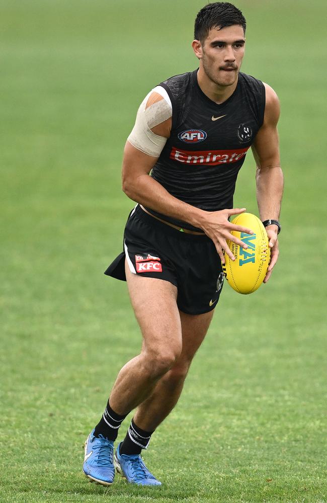 Reef McInnes looks to be set for a key defensive post at the Pies. Picture: Quinn Rooney