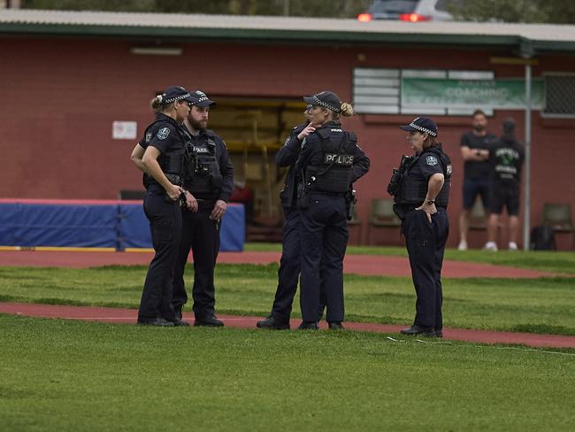 Police on scene at St Albans Reserve in Clearview, Thursday, Sept. 5, 2024. Picture: Matt Loxton