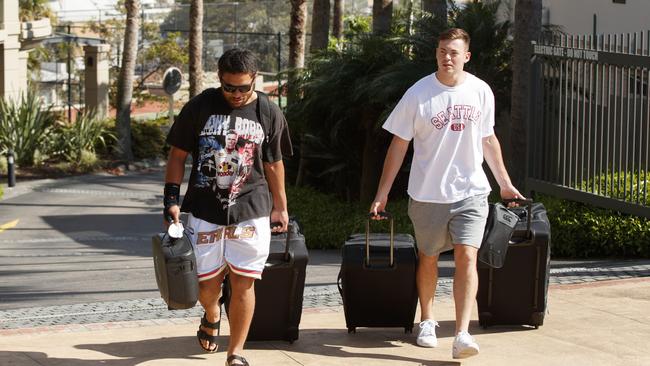 Warriors players have gotten used to living out of suitcases. Photo: Tim Pascoe