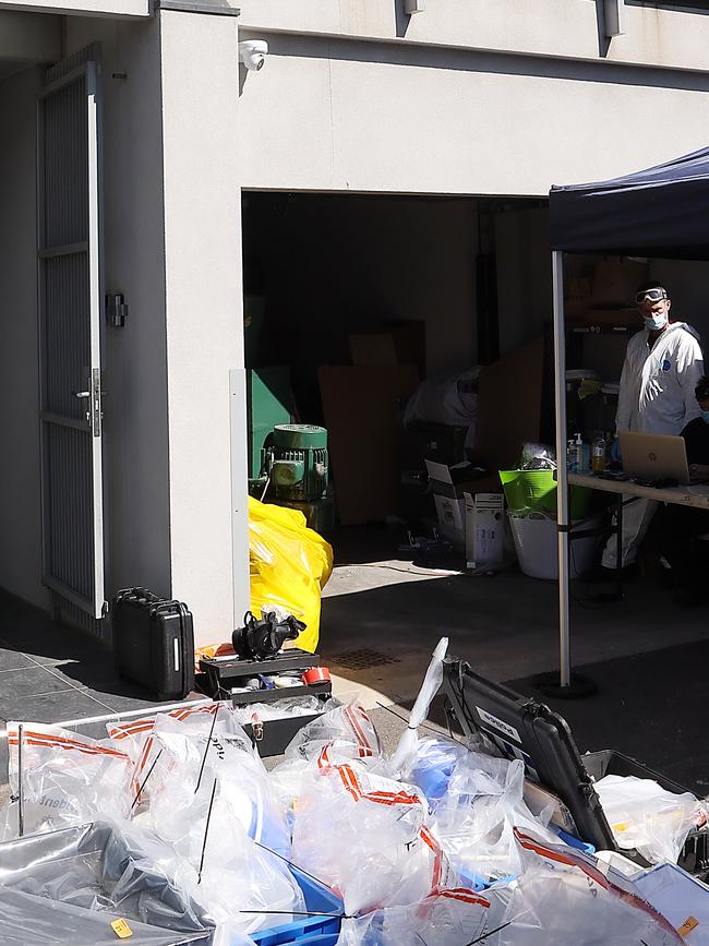 Meth was allegedly being cooked in the garage. Picture: Ian Currie