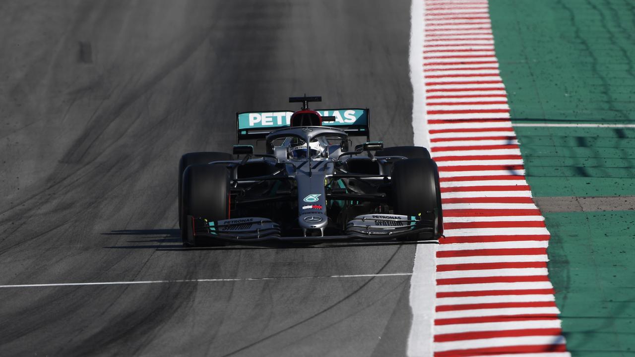 Valtteri Bottas on track during testing in Barcelona.
