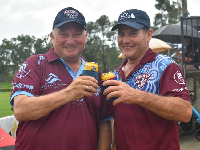 Mark McLachlan and Paul Brennan at the CQ Capras game against the Ipswich Jets in Round 12 of the Hostplus Cup at Rugby Park, Rockhampton, on June 1, 2024.