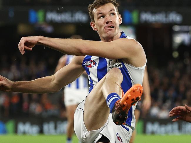 MELBOURNE. 12/06/2022..   AFL Round 13. North Melbourne vs GWS Giants at Marvel Stadium .  Kayne Turner of the Kangaroos    . Photo by Michael Klein