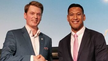 Israel Folau with Australian Christian Lobby managing director Martyn Iles. Picture: Facebook