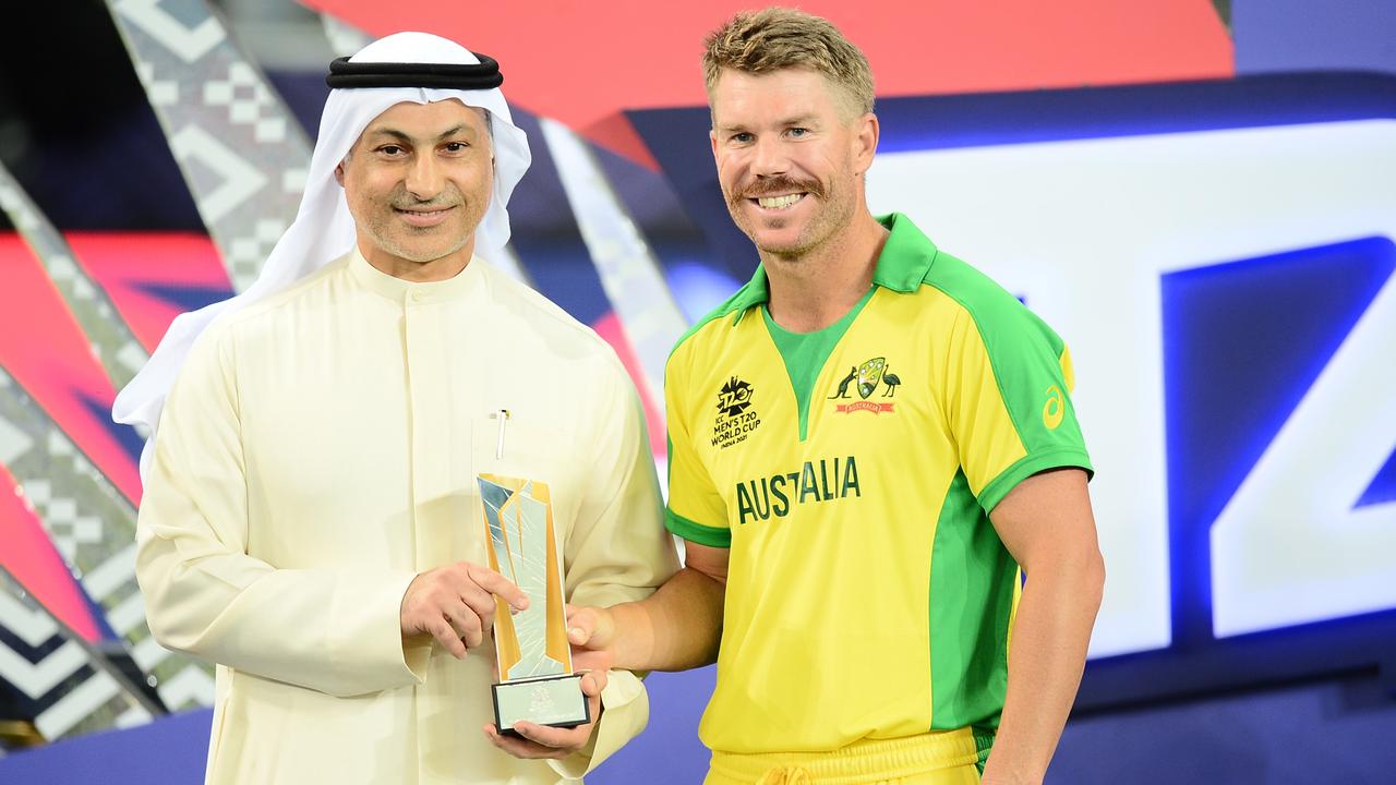 David Warner picked up the gong for Player of the Tournament. Picture: Isuru Sameera Peiris / Gallo Images