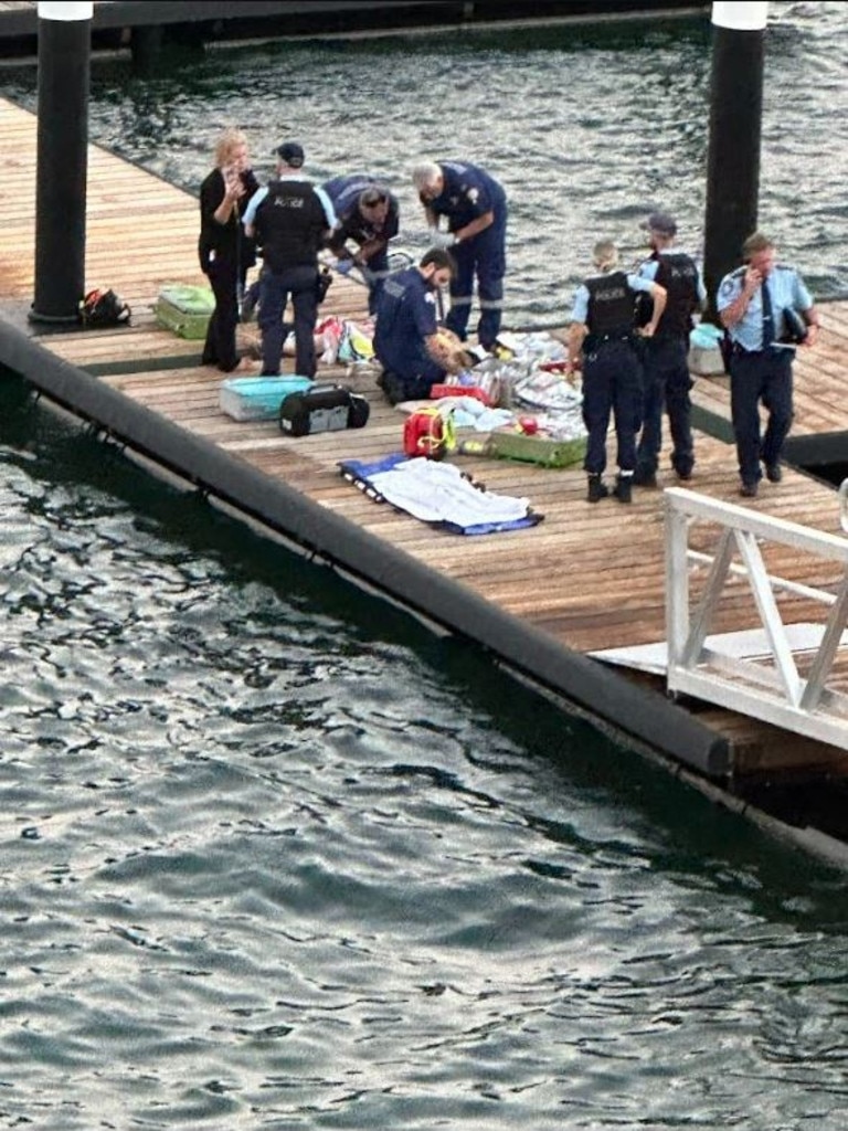 The scene became frantic as paramedics battled to save the swimmer’s life. Picture: TikTok / @andriana_marine