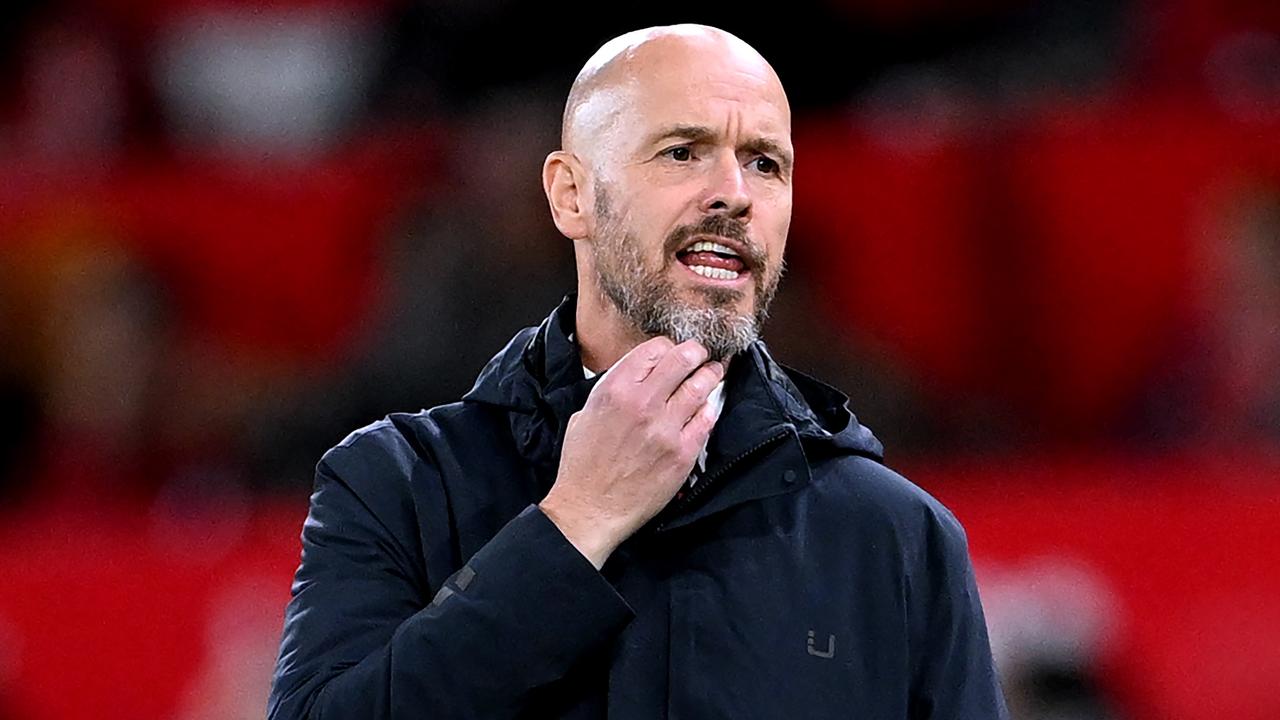 MANCHESTER, ENGLAND - AUGUST 16: Erik ten Hag, Manager of Manchester United, looks on during the Premier League match between Manchester United FC and Fulham FC at Old Trafford on August 16, 2024 in Manchester, England. (Photo by Michael Regan/Getty Images)