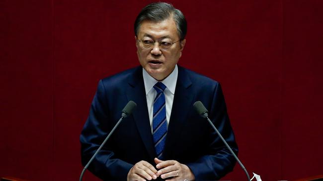 South Korean President Moon Jae-in’s hopes of restarting talks with the North have been thwarted. Picture: AFP