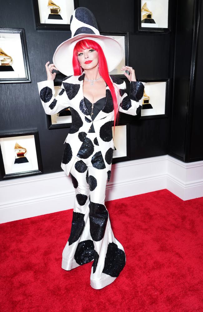 OK, so you’ve got an absurdly large hat? That don’t impress-a-me much. Picture: Kevin Mazur/Getty