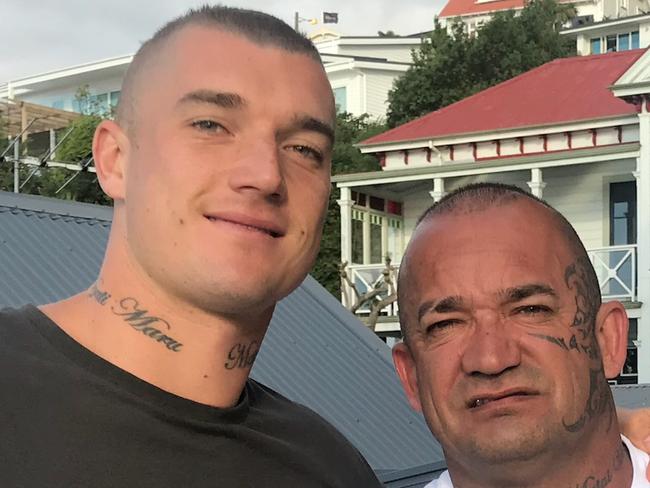 Dustin Martin with his father Shane Martin in Auckland NZ. for Christmas