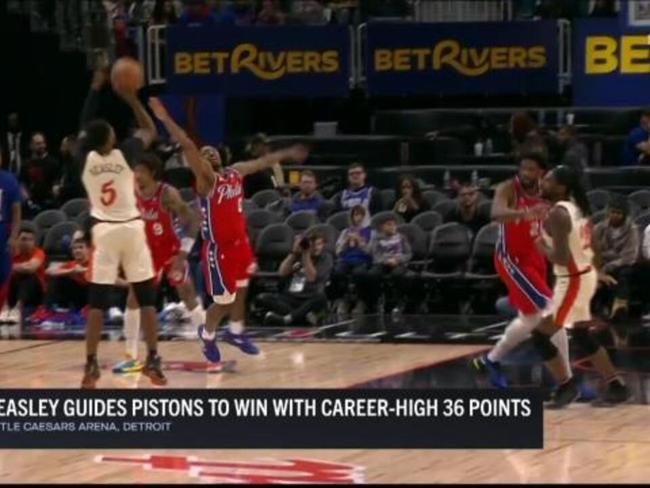 Beasley stars as Pistons take down 76ers