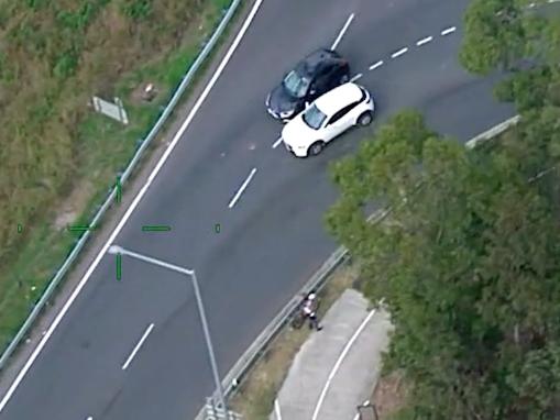 The white Mazda CX-3 narrowly missed another car. Picture: NSW Police