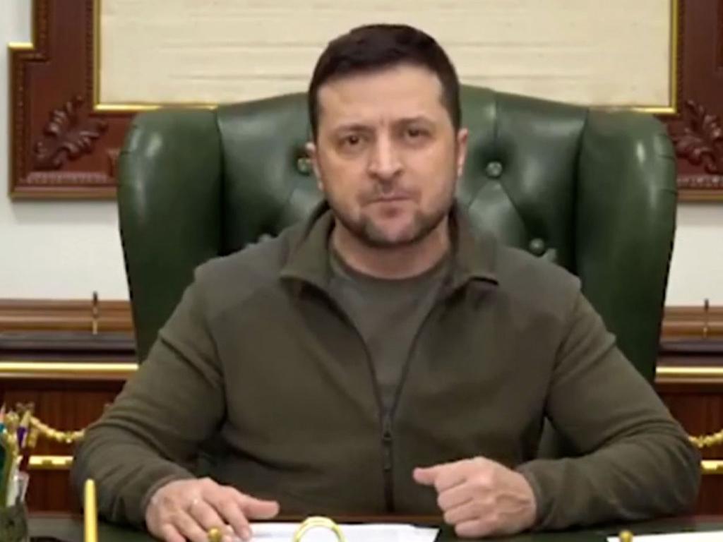 Ukrainian President Volodymyr Zelensky appeared in a nine minute video. Picture: Facebook