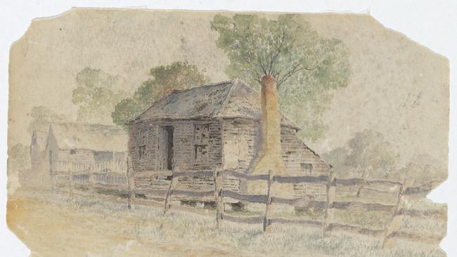 Sketch for Slab cottage, Bowen Hill’, 1894. Photo: Queensland Art Gallery