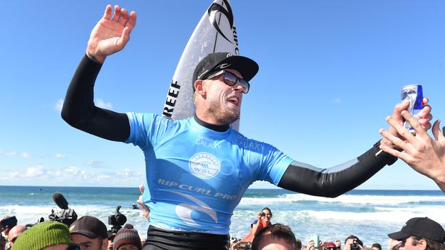 Bells Beach Mick Fanning wins. Picture: Jason Sammon Thursday 10th April 2015
