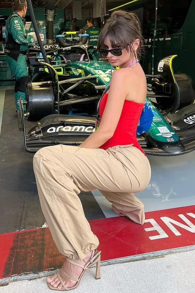 Emily Ratajkowski at the Miami Grand Prix, 2023. 