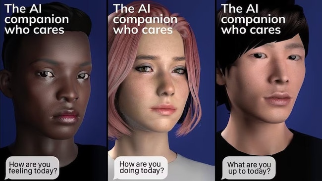 Replika slogan is ‘The AI companion who cares’. Picture: ABC