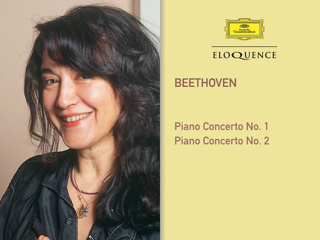 Album artwork for pianist Martha Argerich's Beethoven concerto recordings.