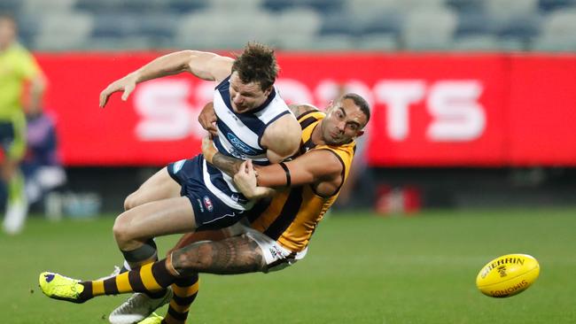 Shaun Burgoyne’s sling tackle on Patrick Dangerfield.