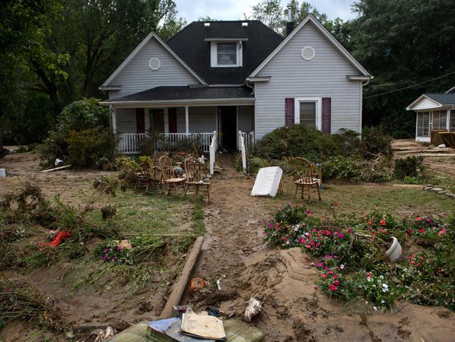 A home in Old Fort, North Carolina, suffered severe flooding with water marks above five feet along the interior walls in the aftermath of Hurricane Helene. Picture: AFP