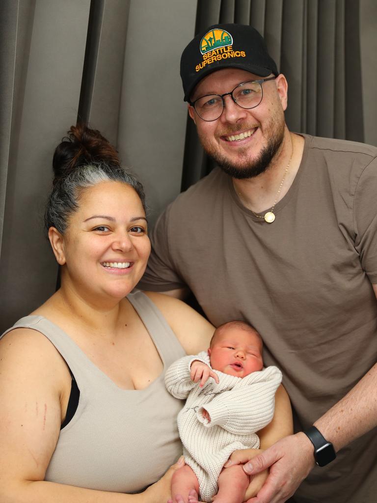 Elowyn Wilma Patricia Lagerwey. Born: April 20, 2025. Weight: 4025g. Parents: Samoa and Daniel and big brothers Greyson and Kingsley from Armstrong Creek Picture: Alison Wynd