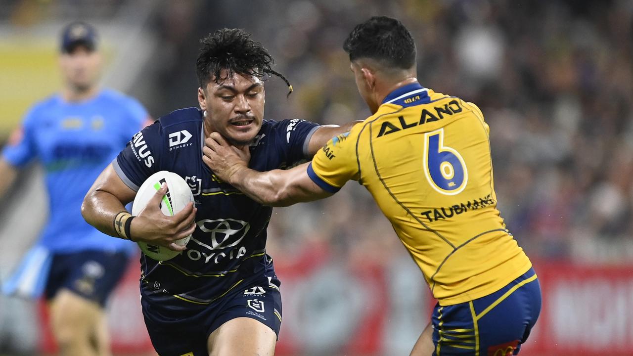 Jeremiah Nanai has been named in the preliminary Kangaroos squad for the World Cup. Picture: Ian Hitchcock/Getty Images