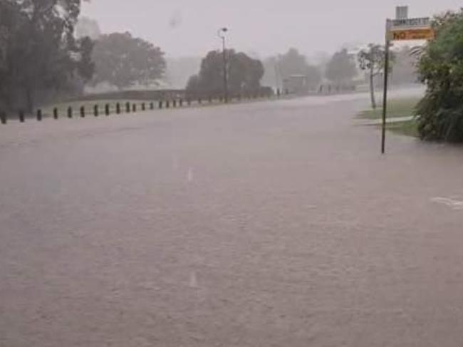 Flooding at Narangba on Sunday afternoon.