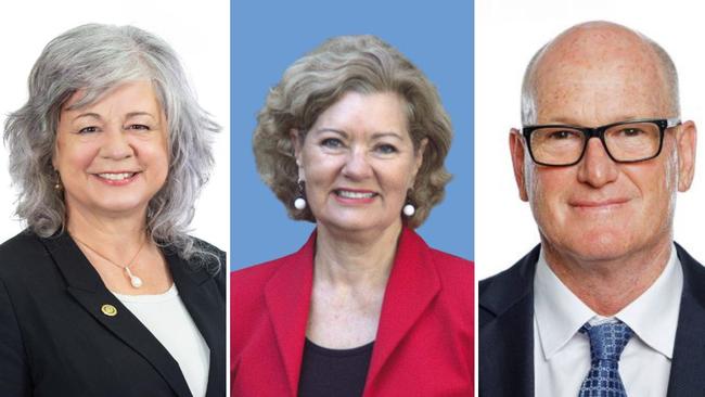 Potential candidates to become the new mayor on Northern Beaches Council in May after the expected resignation of incumbent mayor Michael Regan. (Left to right) Sue Heins, Candy Bingham and Dave Walton. Pictures: Supplied