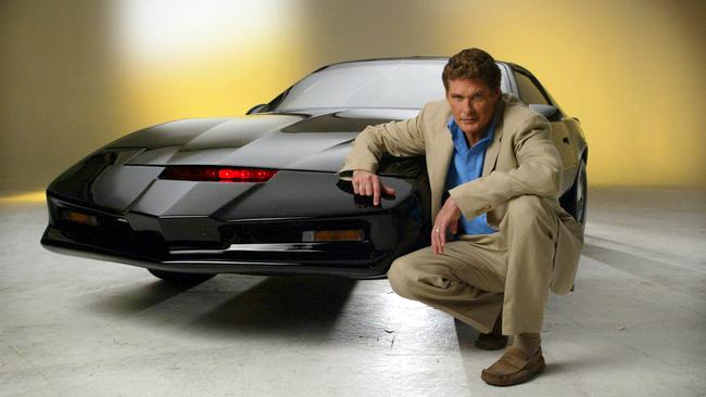 David Hasselhoff with KITT, the car from <i>Knight Rider</i>