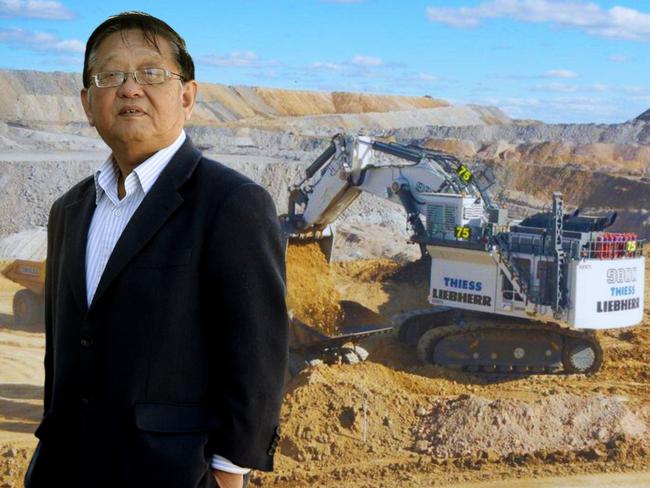 Sam Chong from Jellinbah Group and Lake Vermont mine in the background