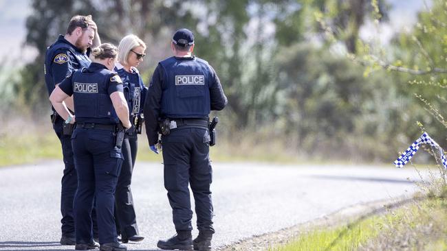 Shooting near Glenfern in the Derwent Valley, police searching Glenfern Road. Picture: Chris Kidd