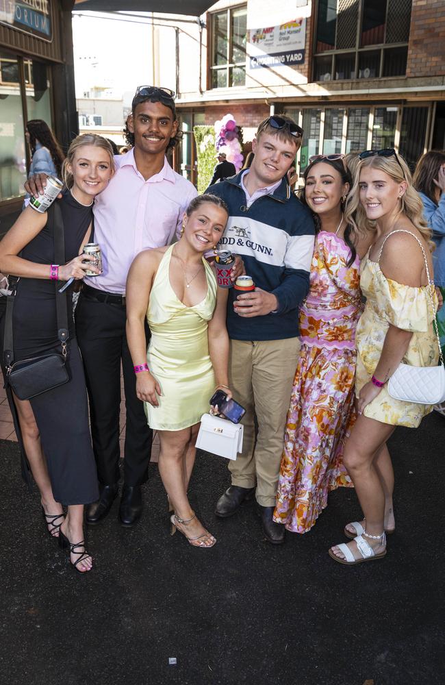 At Weetwood raceday are (from left) Jess Wallace, Mason Watson, Clara Roche, Thomas Fenwick, Hannah Perry and Hannah Fitzgerald at Clifford Park, Saturday, September 28, 2024. Picture: Kevin Farmer