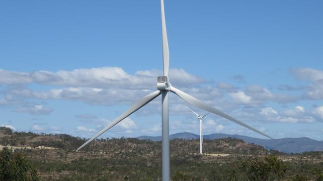 Wind turbines at RATCH-Australia's Mount Emerald Wind Farm.