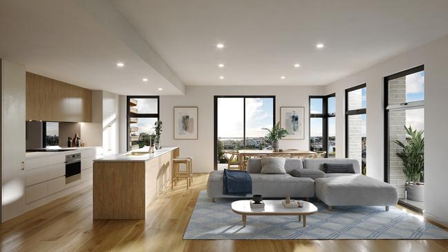 Inside the 'North Shore' Glenelg apartment tower. Picture: Barrio Developments