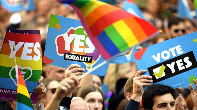 Protesters for the Yes campaign.