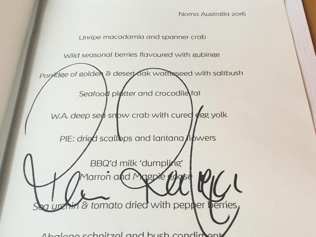 Noma recipe signed by the head chef.