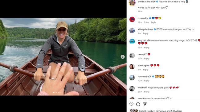 Chelsea Randall and Marijana Rajcic engaged again Picture: Instagram