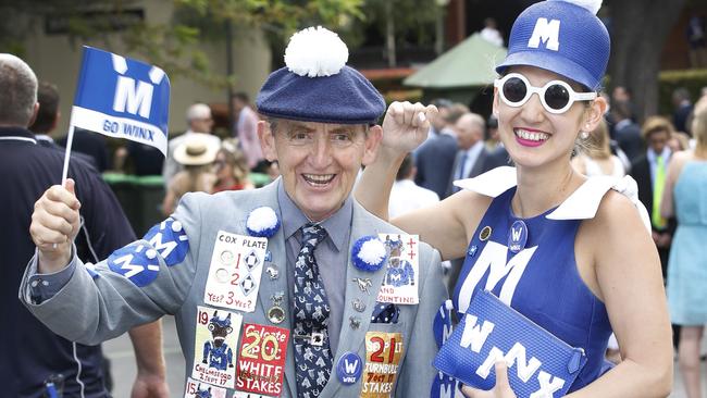 Winx fan Lloyd Menz and granddaughter Angela Menz. Picture: David Caird