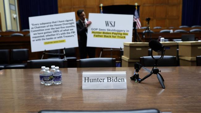 Hunter Biden defied a subpoena from the House Oversight and Accountability Committee to testify behind closed doors in the Rayburn House Office Building on December 13. Picture: AFP