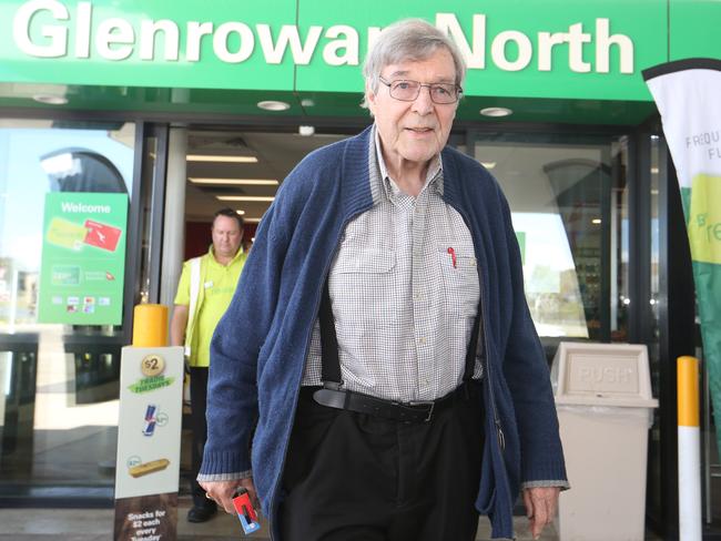 George Pell is pictured after leaving the Carmelite Monastery in Kew, Melbourne, on Wednesday, April 8, 2020. Pell was released from Barwon prison on Tuesday, April 7, 2020 after the High Court of Australia overturned his conviction of child sexual abuse. Picture: David Geraghty