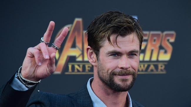 Actor Chris Hemsworth is now the fourth highest-paid actor in Hollywood. Picture: AFP